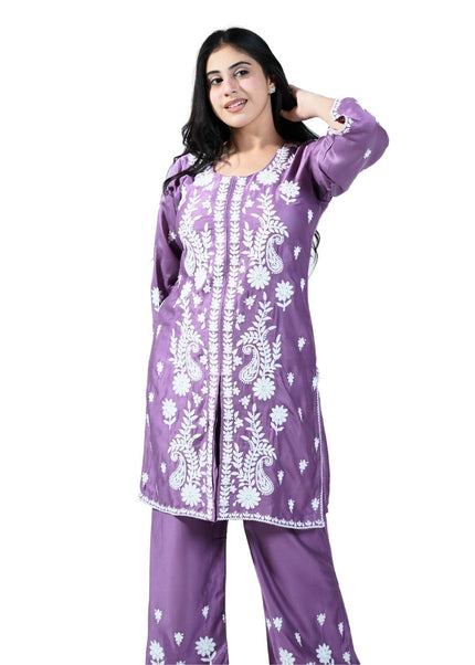 Cotton Coord Set With Lakhnawi Embroidery