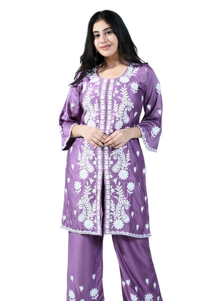 Cotton Coord Set With Lakhnawi Embroidery