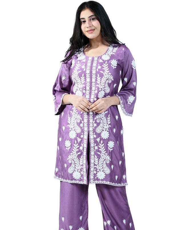 Cotton Coord Set With Lakhnawi Embroidery