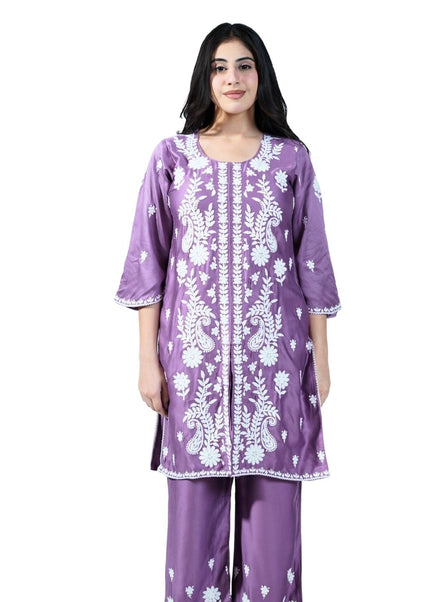 Cotton Coord Set With Lakhnawi Embroidery