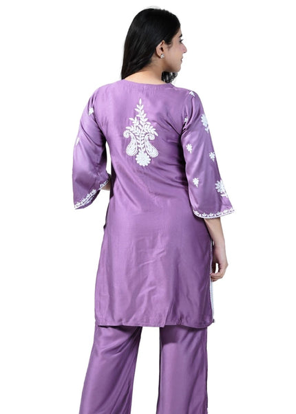 Cotton Coord Set With Lakhnawi Embroidery