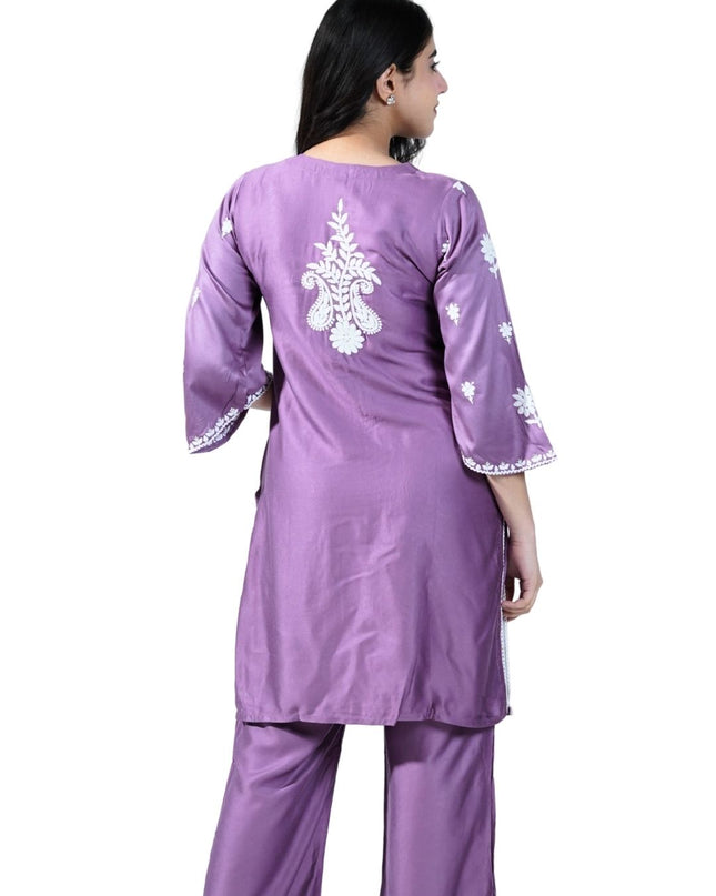 Cotton Coord Set With Lakhnawi Embroidery