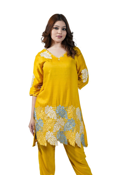 Cotton Thread Work Embroidered Coord Set