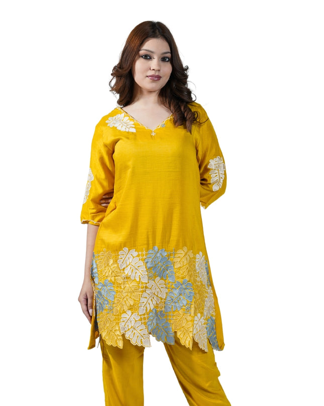 Cotton Thread Work Embroidered Coord Set