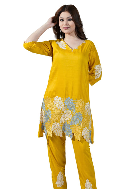 Cotton Thread Work Embroidered Coord Set