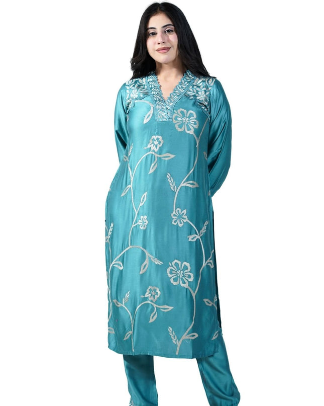 Muslin Cotton Coord Set With Thread Work