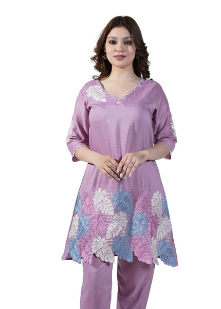 Cotton Thread Work Embroidered Coord Set