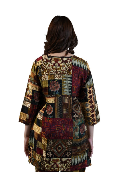 Chanderi Fabric, Embroidered Kantha Coord Set