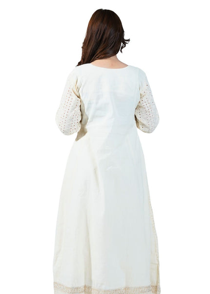 Cotton Printed Kurti Set with Lace Work