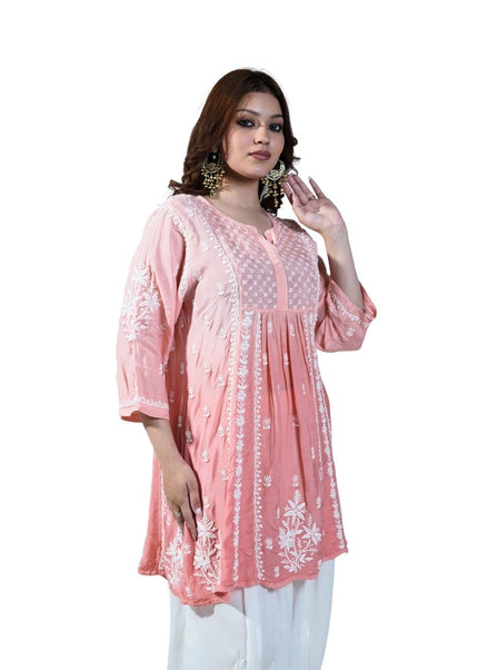 Georgette Anarkali Lucknowi kruti