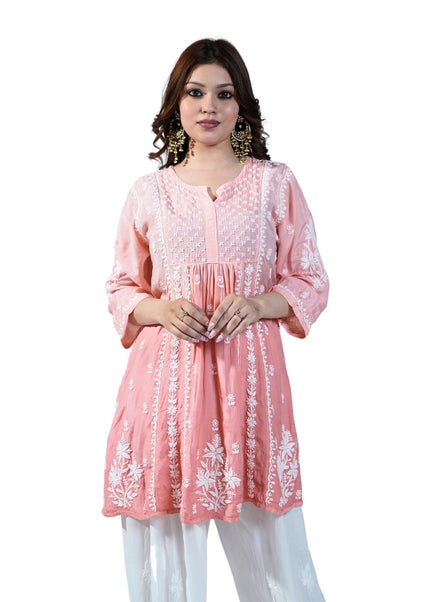 Georgette Anarkali Lucknowi kruti