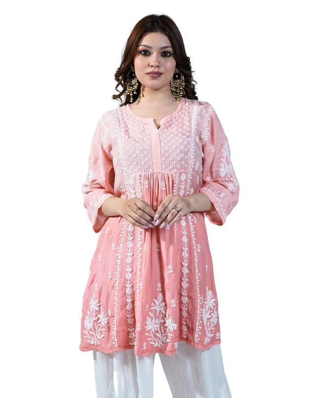Georgette Anarkali Lucknowi kruti