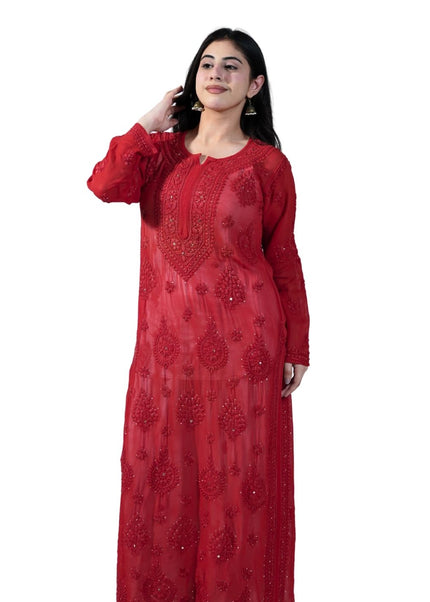 Georgette Lucknowi Kurti