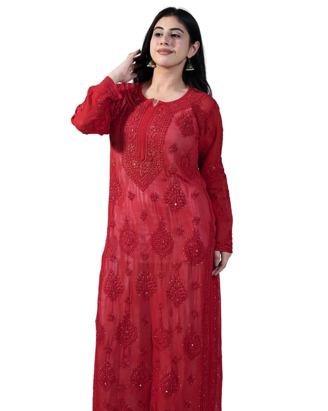 Georgette Lucknowi Kurti