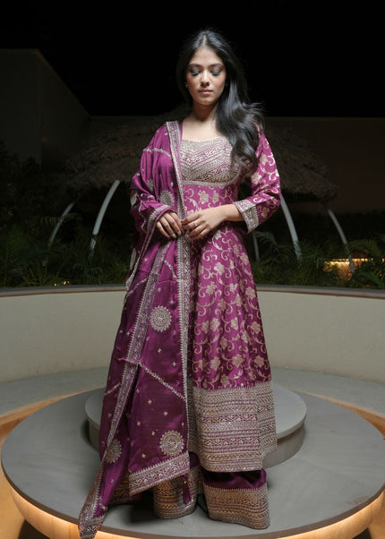 Pure Banarasi Meena fabric with heavy ghera