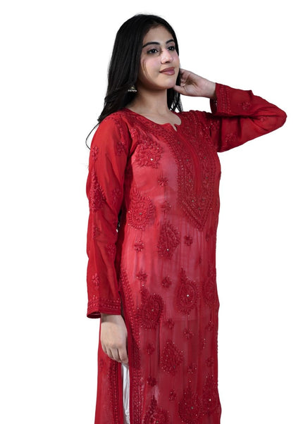 Georgette Lucknowi Kurti