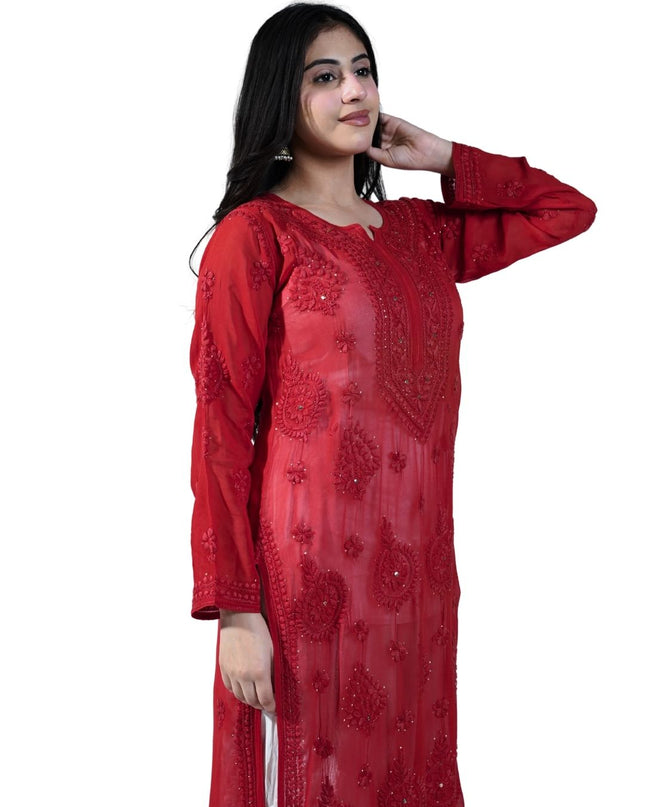 Georgette Lucknowi Kurti