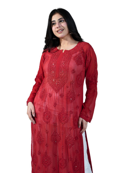 Georgette Lucknowi Kurti
