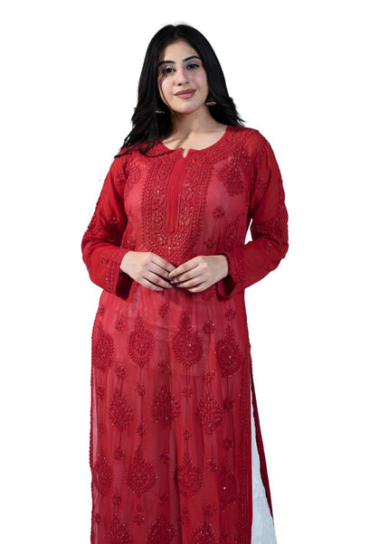 Georgette Lucknowi Kurti