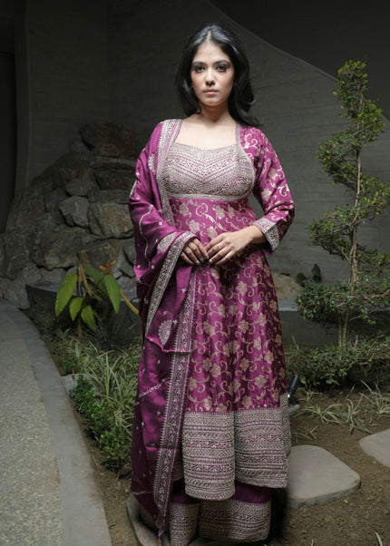 Pure Banarasi Meena fabric with heavy ghera