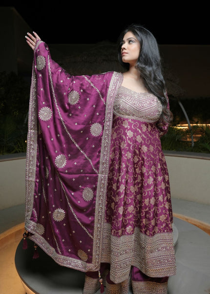 Pure Banarasi Meena fabric with heavy ghera