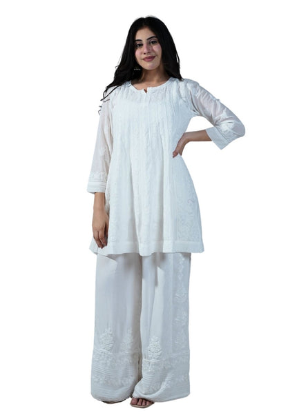 Lucknowi Georgette Fabric Kurti Set