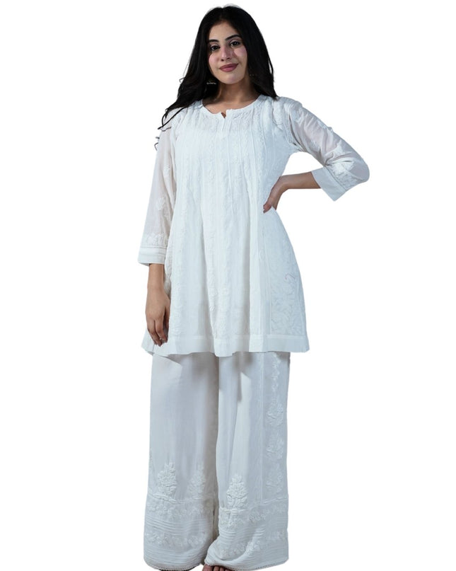 Lucknowi Georgette Fabric Kurti Set