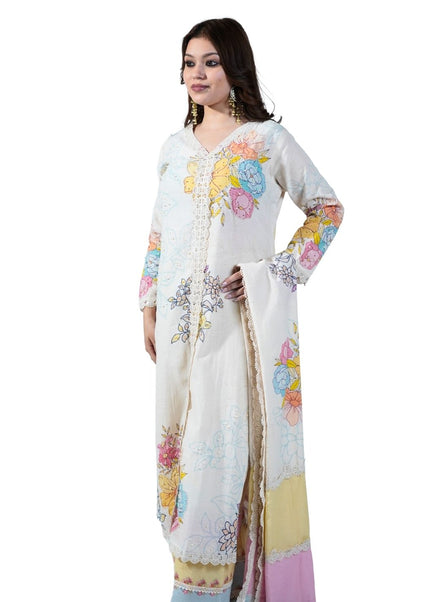Muslin Print Kurta Set