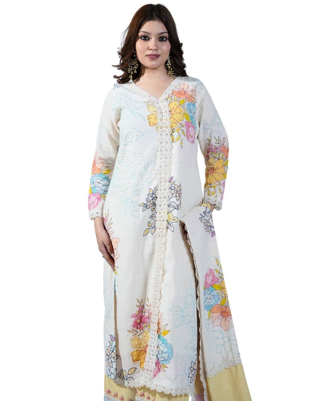 Muslin Print Kurta Set