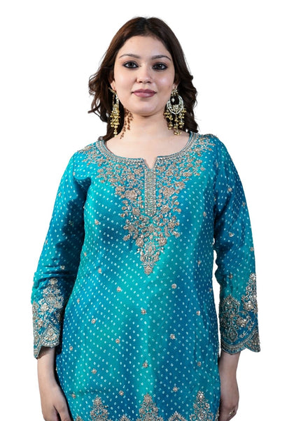Bandhani Chinon Sharara Suit Set