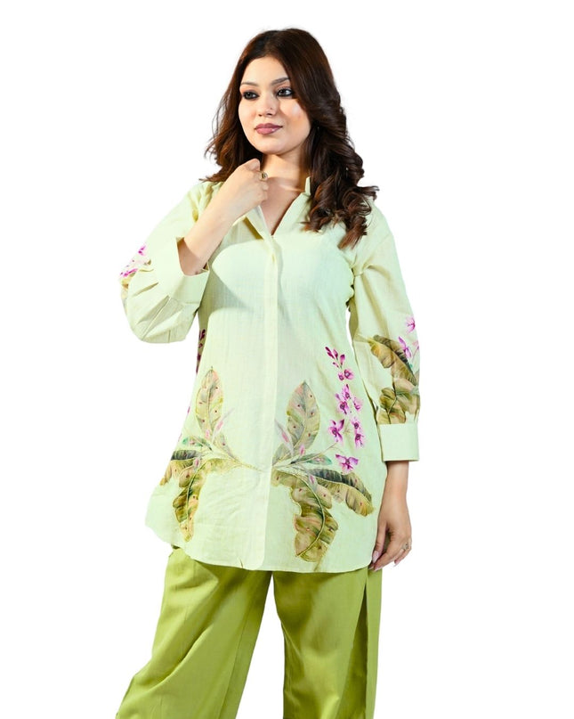 Cotton Linen Printed Coord Set