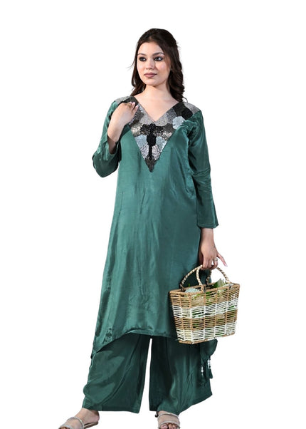 Nulky Work Embroided Muslin Fabric Coord Set