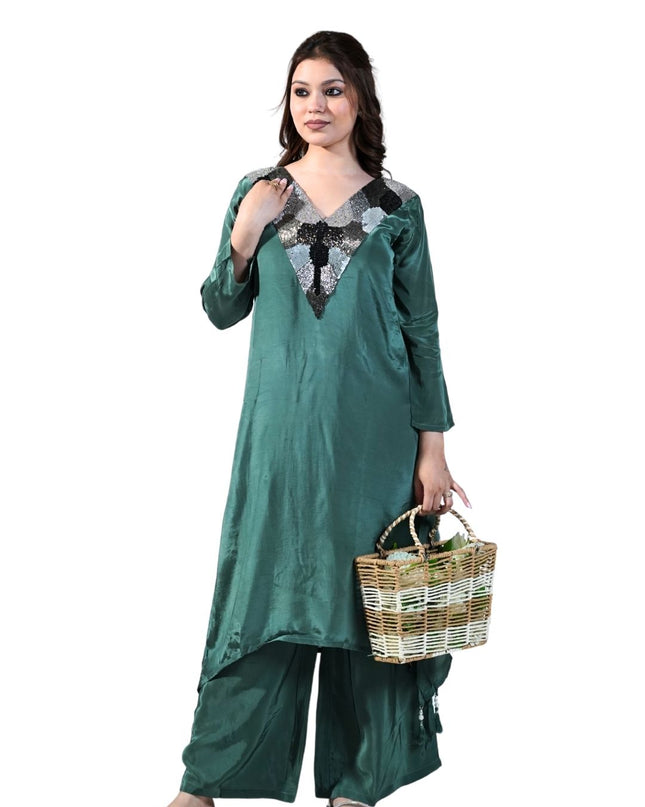 Nulky Work Embroided Muslin Fabric Coord Set