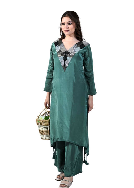 Nulky Work Embroided Muslin Fabric Coord Set