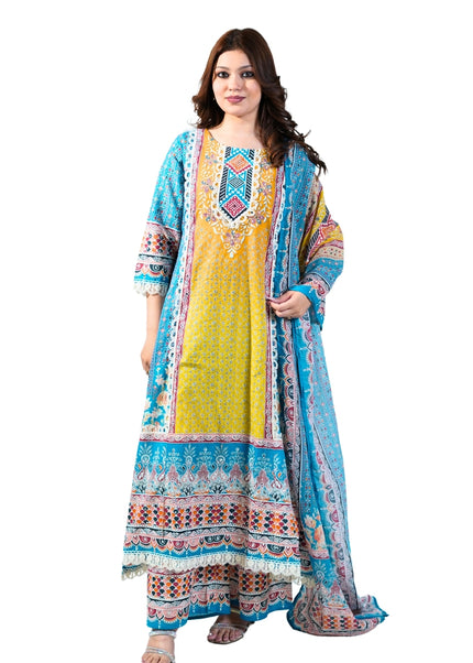 Crepe Print Anarkali kurta set