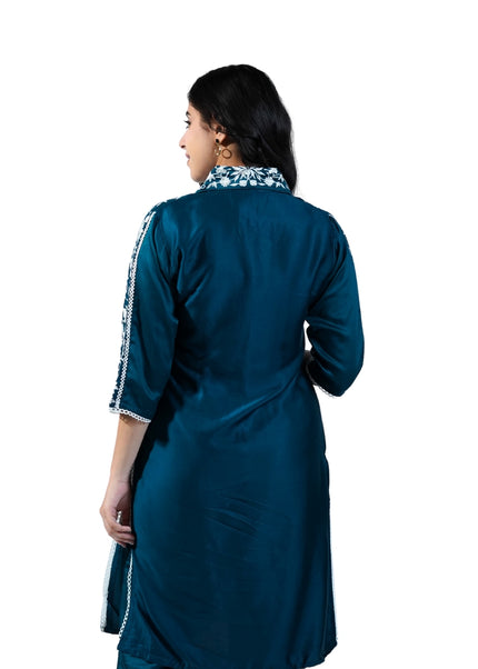 Embroidered Thread Puff Work Muslin Cotton Coord Set