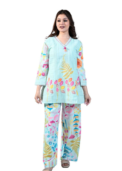 Cotton Chicken Printed Fabric Coord Set