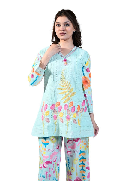 Cotton Chicken Printed Fabric Coord Set