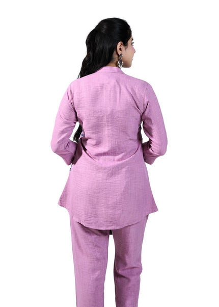 Linen Coordset With Threadwork